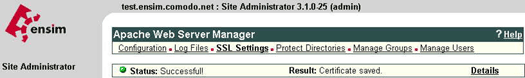 InstantSSL Certificate Installation: Ensim