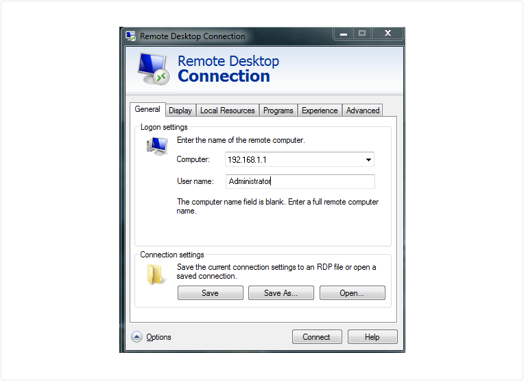 RDP connect