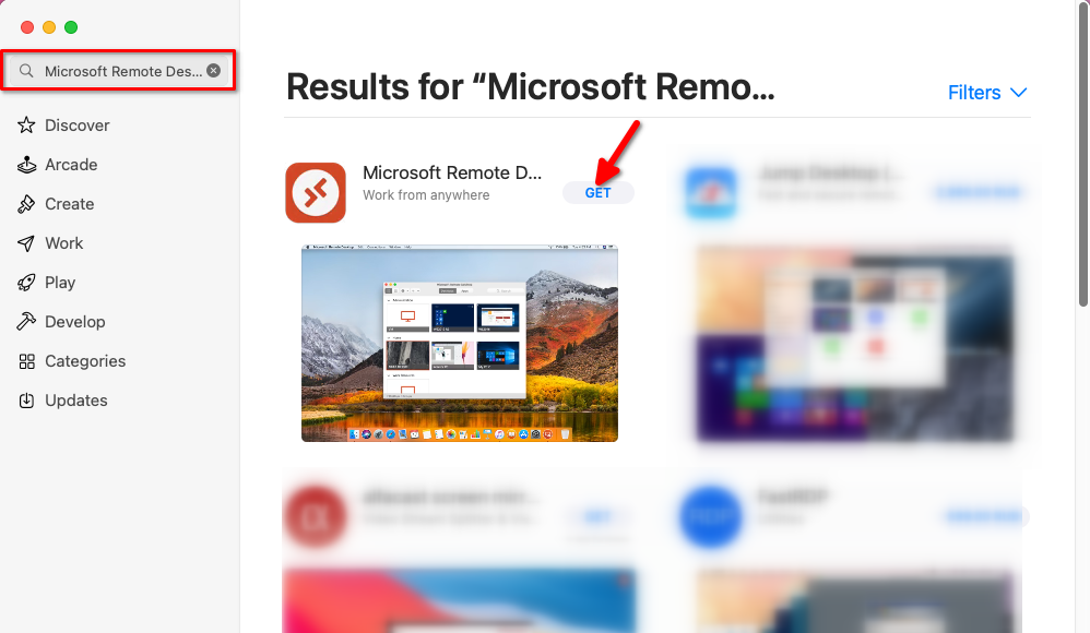 Microsoft RDP-client in App Store