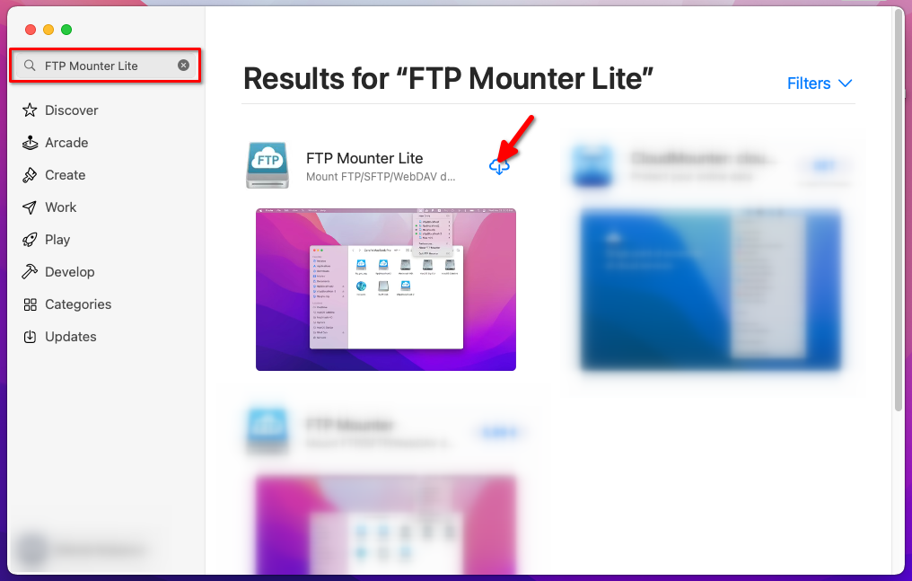FTP Mounter Lite installatie