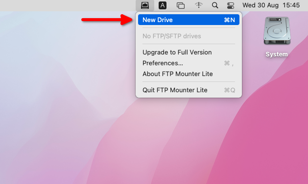 FTP Mounter Lite Neues Laufwerk