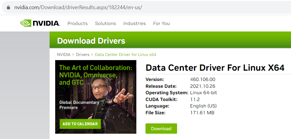 Nvidia driver download