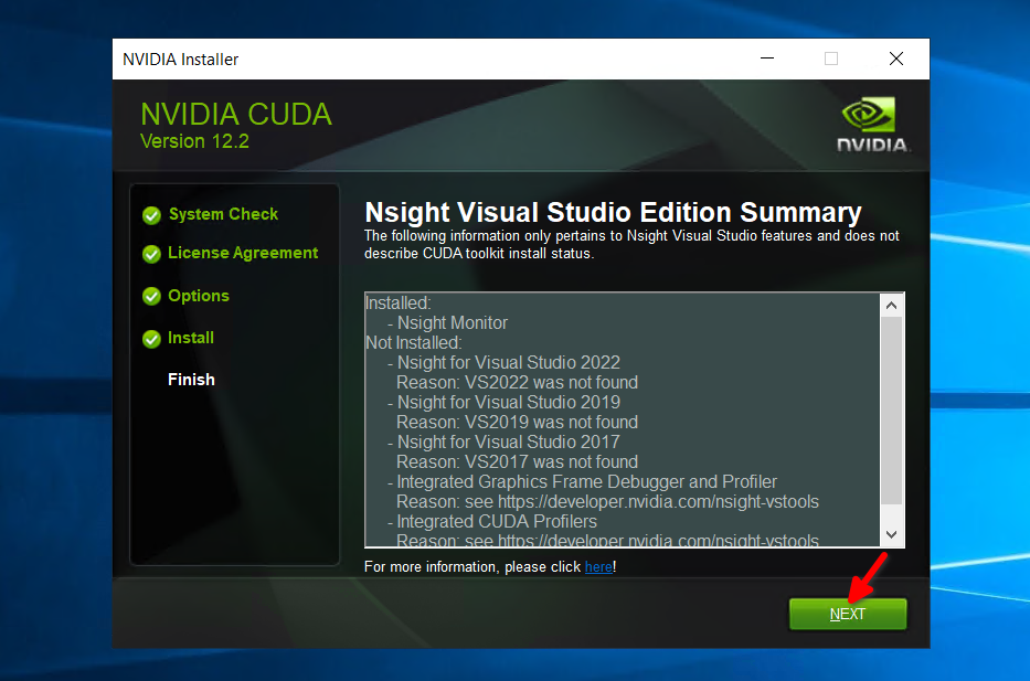 Résumé de l'édition Nsight Visual Studio