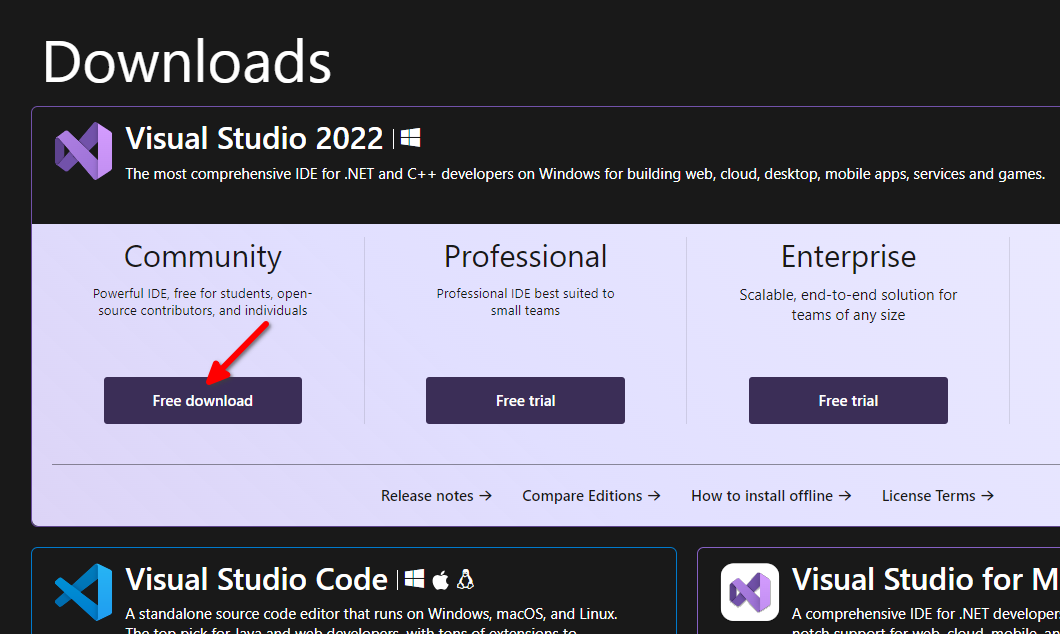 Visual Studio download