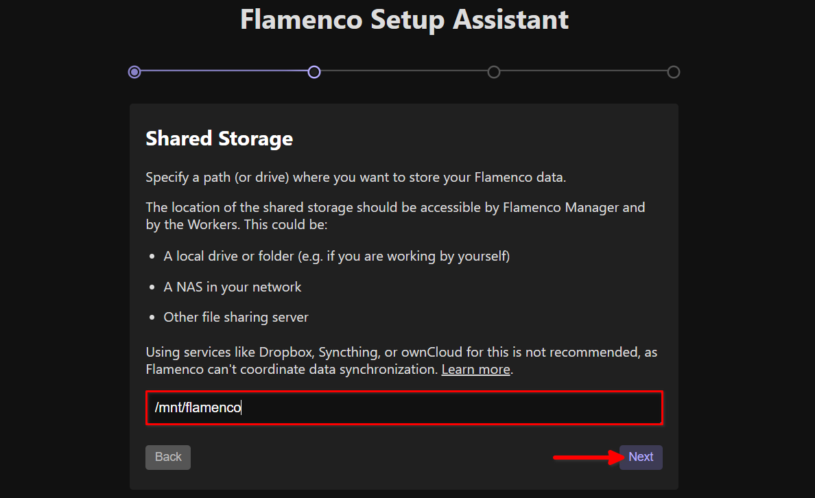 Shared storage setup