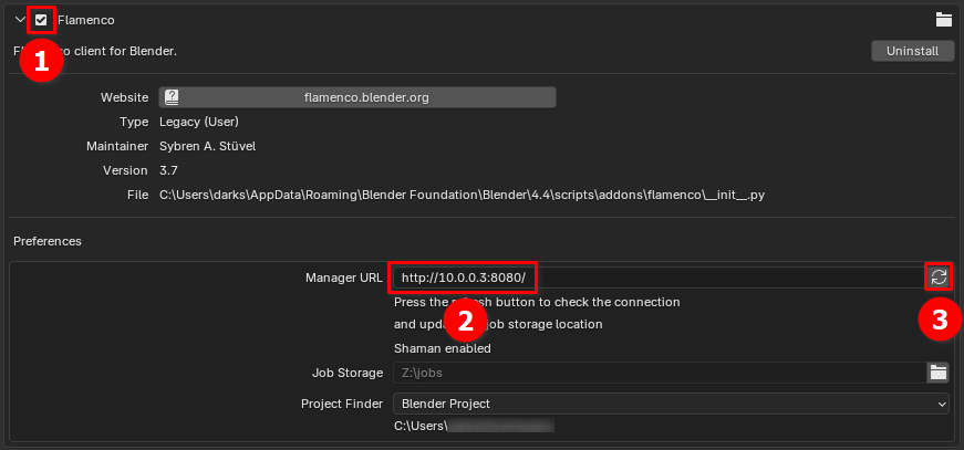 Enable Flamenco add-on