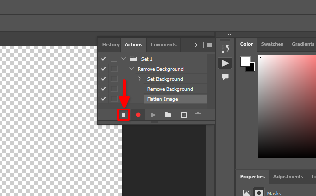 Stop action recording