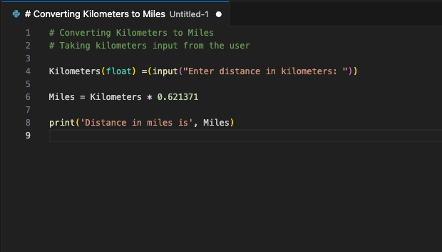 Test Python example
