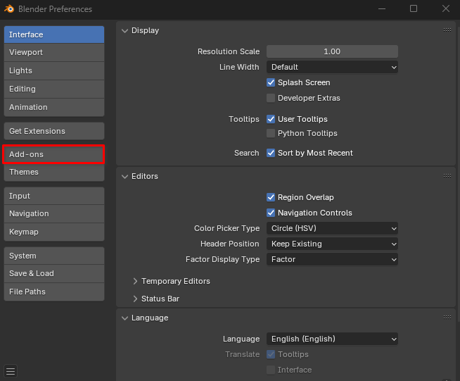 Blender Preferences