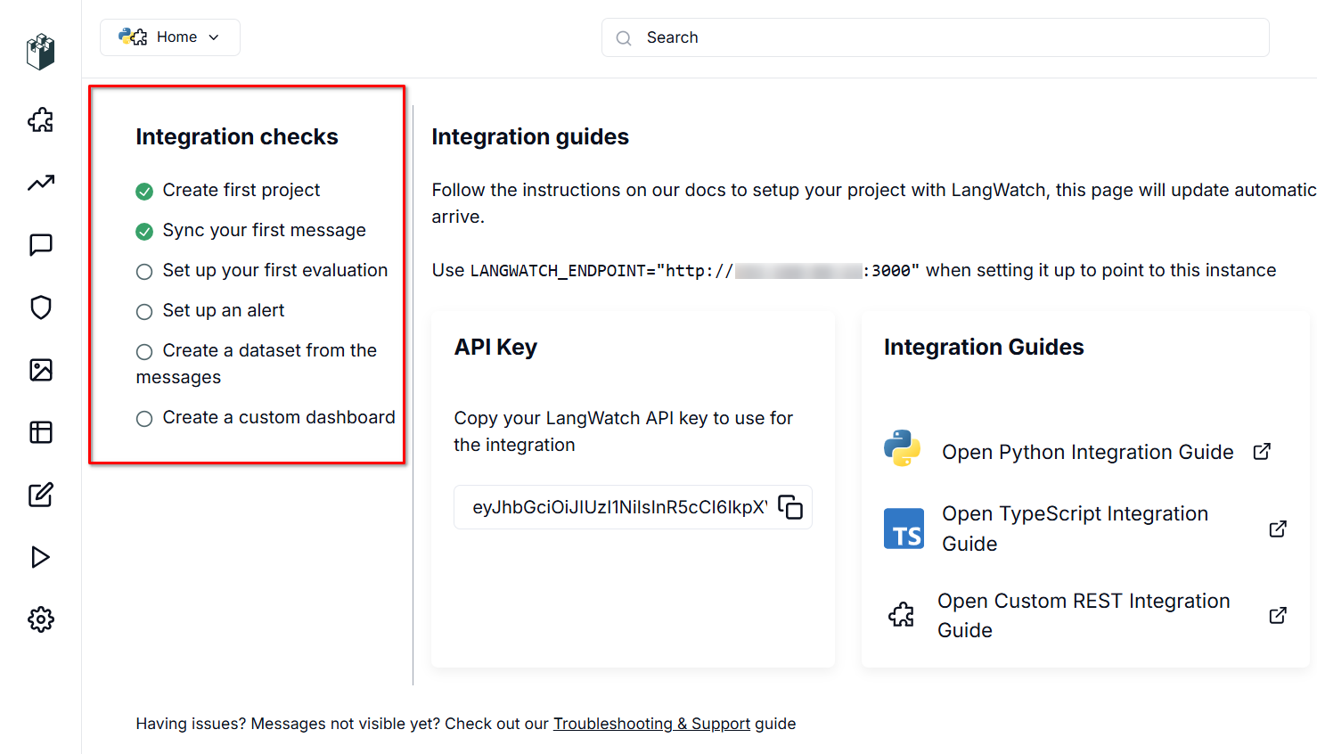 LangWatch integration checks